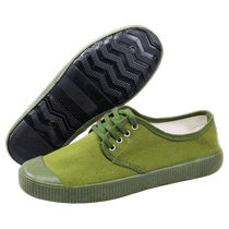 Jiefang shoes mens rubber shoes construction site wear-resistant non-slip breathable camouflage canvas military training shoes work labor protection shoes farm shoes