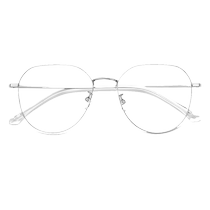 Ultra-light myopic glasses frame for women without makeup metal streamlined pure titanium can be equipped with prescription anti-blue light silver frame eye frame flat light