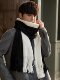 Korean versatile scarf for men in autumn and winter with tassels 2025 new high-end couple neck scarf for students thickened and warm