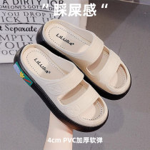 2024 new summer style womens thick-soled thick-soled home indoor and outdoor versatile fashionable non-slip and wear-resistant sandals and slippers