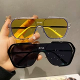 Желтые трендовые солнцезащитные очки, брендовый оранжевый объектив, изысканный стиль, защита от ультрафиолета, популярно в интернете