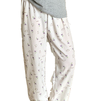 Pajama pants for women 2024 shorts summer bubble cotton cartoon walking summer loose home lazy pants womens wide leg pants