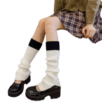 Spliced ​​socks set pile socks womens knitted contrasting mid-calf socks summer versatile slimming y2k hot girl leg covers calf socks