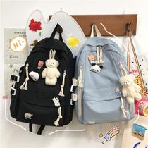 Cute girls backpacks Korean style schoolbags for boys and girls junior high school girls high school students large capacity and high-looking backpacks