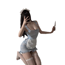 Sexy suspender pajamas little maid pure lust style lace suit sexy high-end girl nightgown cosplay girl