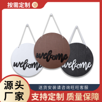 Modern simple wooden round Wall Wall wall hanging creative simulation floral wall decoration clothing milk tea dessert flower shop