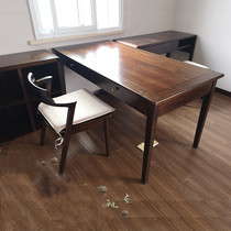 Houtai Zen New Chinese Style Black Walnut Desk Simple Solid Wood Bedroom Simple Writing Desk Walnut Study Furniture