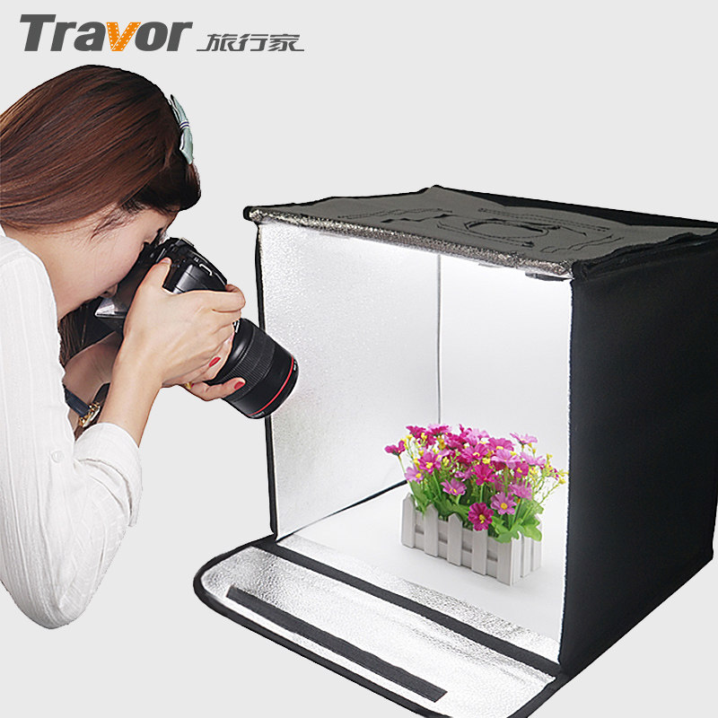 Travel Home LED Small Photography shed 40cm Taobao Photography soft light Box shooting Props Mini Simple Light Box Portable Folding Photo box Quiet to shoot Mable Light Box