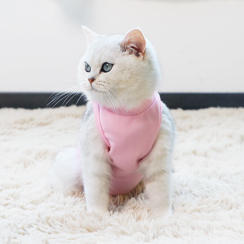 Pet Neuter Clothing Anti Licking Cat Neuter Cat Neuter Cat Surgery Clothing Kitty Vest Anti-Pink Blue Yellow