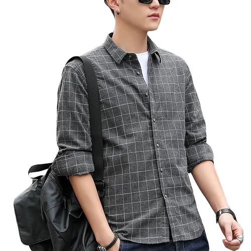 南极人 Весенняя рубашка в английском стиле, универсальный лонгслив, в британском стиле, облегающий крой