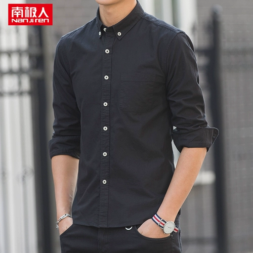 南极人 Хлопковая цветная рубашка, облегающий крой