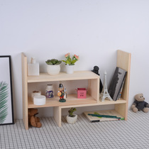 Solid wood assembly bookshelf Desk Shelf Desk CD Rack Magazine Rack Wooden Pendulum decorated shelf free parquet