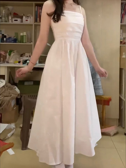 White suspender dress for women summer 2025 new style gentle French style high-end tube top dress