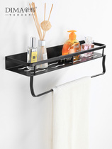 Punch-free black bathroom rack wall hanging bathroom products toilet storage shelf cosmetics rack hanging towels