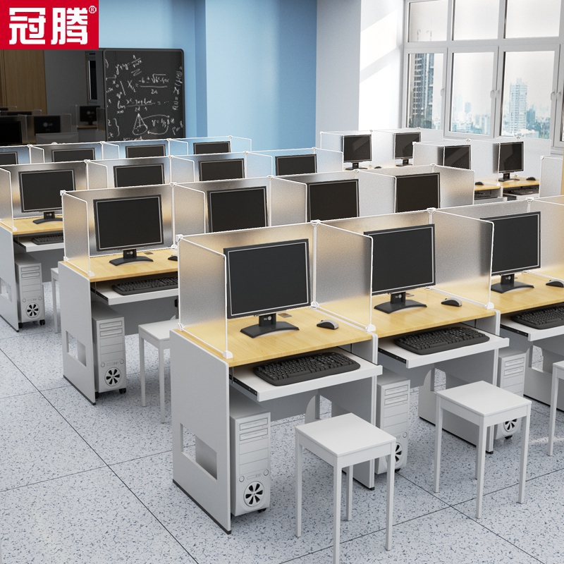 Computer Room Partitions, Nail-Free Information Classroom U-Shaped Desktop Dividers, Privacy Screens, Light-Blocking, Anti-Peeping, Heightened Exam Screens