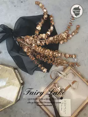 European imported retro French style embossed baroque simulation single rod gold flowing galaxy eucalyptus leaf