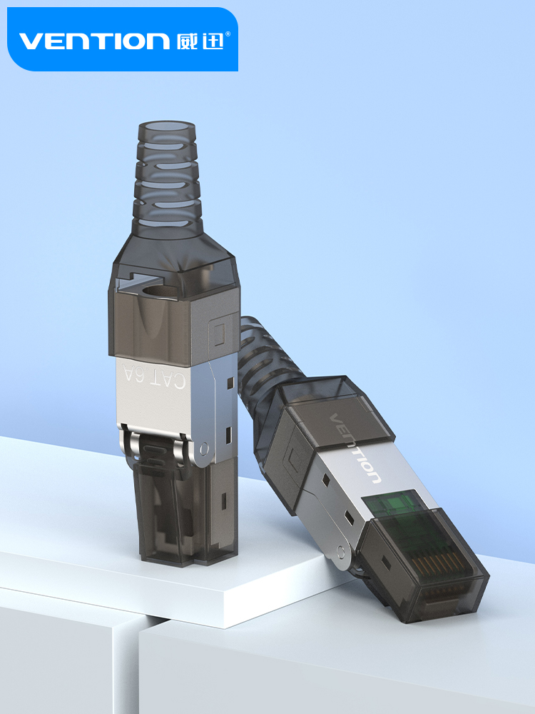 Industrial anti-shock RJ45 Eight-core Profinet crystal head EtherCat mesh route free press connector ultra-six