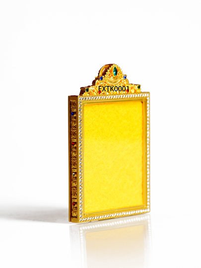 Factory Direct Sales Tangka Double-Sided Glass Case Fully Inlaid with Diamonds Gold-Plated Gawu Box Men's and Women's Jewelry Pendant Box