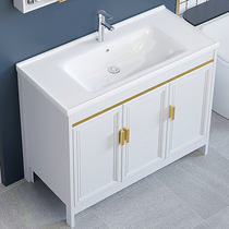 Floor-standing washbasin household balcony integrated ceramic pool toilet washroom cabinet wash basin combination