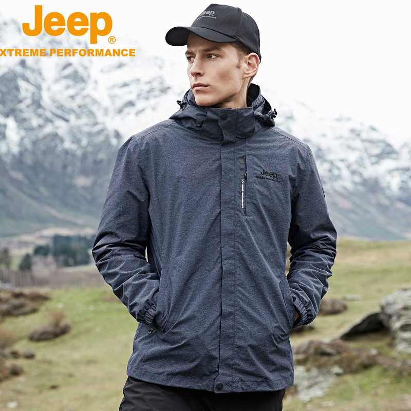 Jeep Gip Double Layer Increased Leisure Submachine Clothing Men's Jacket Mountaineering Wear Jacket Tactical Autumn Winter Day Edition Double