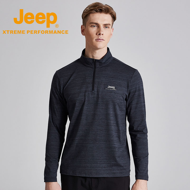 Jeep Gip Loose Fall Outdoor Casual Clothing Long Sleeve T-shirt Men's Clothing Round Collar Fashion New Business