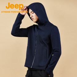 Jeep Jeep ຕົ້ນດູໃບໄມ້ລົ່ນ hooded knitted cardigan ກິລາຜູ້ຊາຍເຄື່ອງນຸ່ງຫົ່ມບາດເຈັບແລະ windproof ເສື້ອ jacket ເສື້ອ jacket trendy top