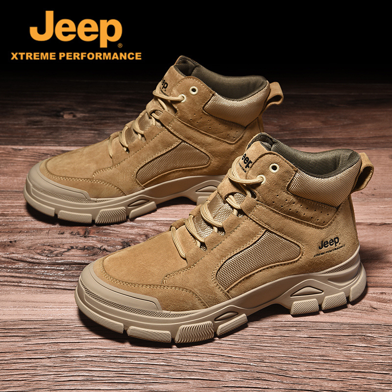 Jeep Gip Mountaineering Shoes Men Outdoor Non-slip Autumn Winter Breathable Casual Sports Light Wear-proof hiking shoes