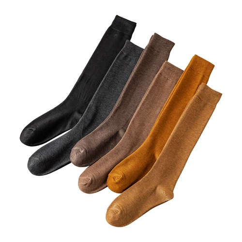 Весенние и осенние носки коленных носков Женские микропланшетные носки теленка Pure Color Korean в стиле колледжа высокие носки, японские носки, осенние и зимние теплые высокие носки