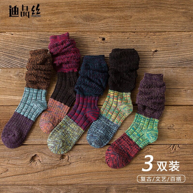 The fed - selling hair bubble socks in the middle of Korea autumn and winter high cylinder cotton socks are thickened to warm nationality