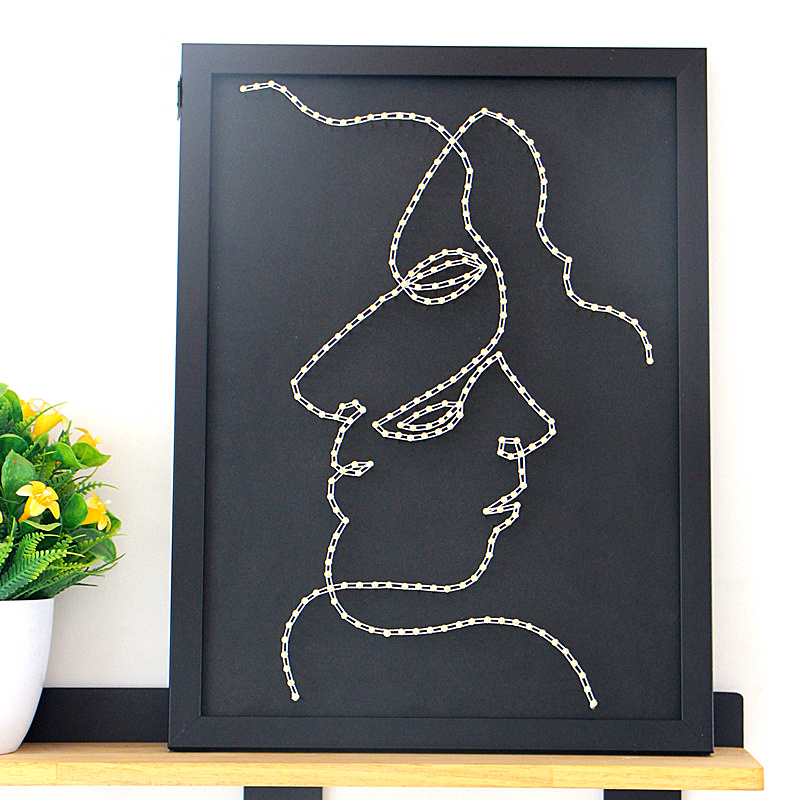 Brief Love Nail Winding Painting Diy Material Bag Finished Wool Thread Winding Painting Yarn Hand Decoration Painting Gift