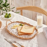 Корзина для хлеба ивы, булочки с ротантом, торты для завтрака, корзина для закусок с двойной одеждой эллипс с закусочной хлеб