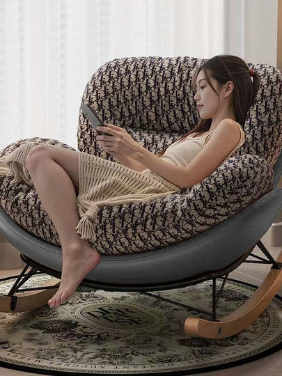 网红蝴蝶摇摇椅懒人沙发阳台客厅摆件休闲躺椅卧室单人睡觉企鹅椅