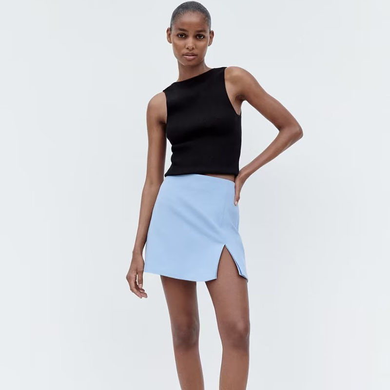 1478236 Za Summer New Style European and American Women's Clothing Versatile High-Waisted Stylish Slit Design Skirt Pants 1478236406