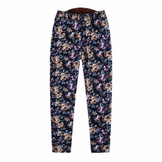 Quần dày cạp cao thắt lưng quần mẹ cotton quần trung niên quần ấm bà ngoại nhung lạc đà quần mùa đông phân bón quần giữ nhiệt