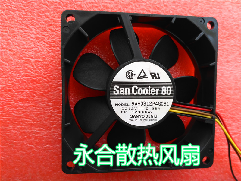 San Cooler80 9AH0812P4G081 0 12V 38A 8025 8025 8cm 8cm 4 Line Host Shell Fan