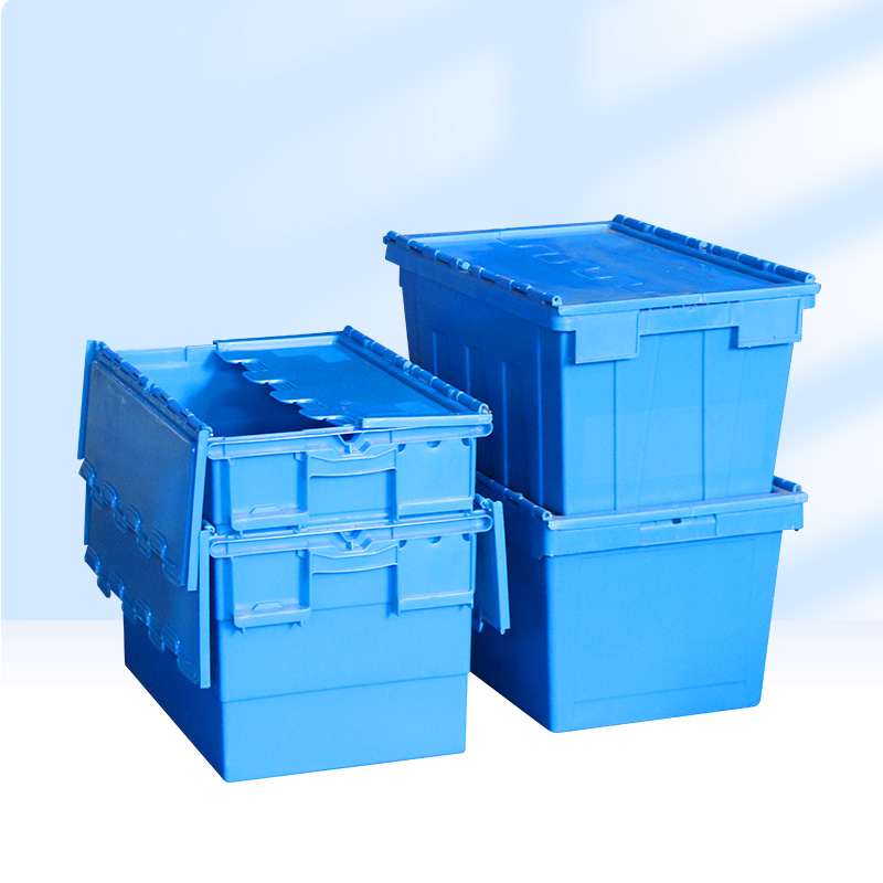 Thickened plastic turnover box oblique plug-in logistics with lid transport box fresh supermarket distribution box rectangular storage box