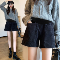 Pregnant Woman Shorts Winter Outwear Fashion Light Core Suede Pregnant Woman Pants Autumn Winter Clothing Tidal Moms Loose Toabs Bottom Boot Pants