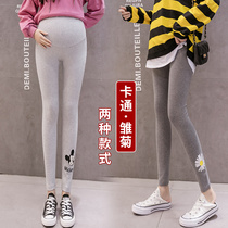 Pregnant womens leggings Korean version of the fashion trend mother spring small feet pants wear pure cotton pregnant womens pants spring belly pants