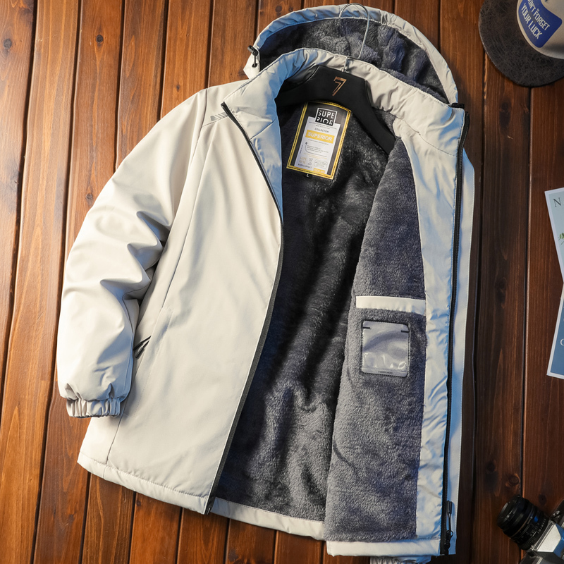 Winter Windproof Jacket Men's Winter Cotton Clothing Workwear Men's Cotton Coat with Fleece Thickened Warm Autumn and Winter Men's Jacket Winter Windproof Jacket Men's Winter Cotton Clothing Workwear Men's Cotton Coat with Fleece Thickened Warm Autumn and Winter Men's Jacket