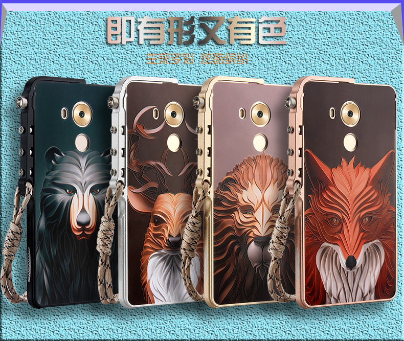 KANENG Mechanical Arm Trigger Aluminum Bumper Metal Frame Case Cover for Huawei Mate 8