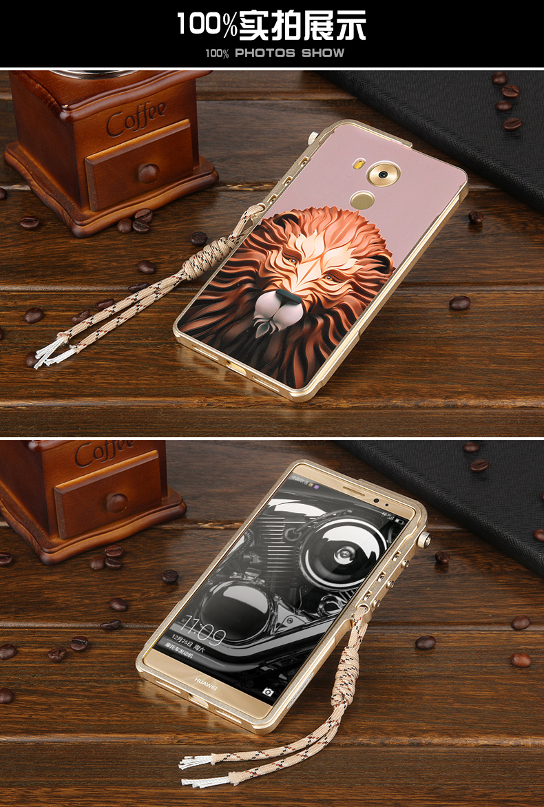 KANENG Mechanical Arm Trigger Aluminum Bumper Metal Frame Case Cover for Huawei Mate 8