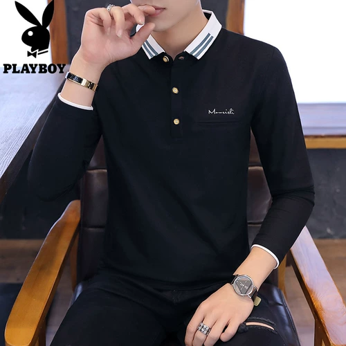 Playboy, тонкая цветная комфортная футболка с коротким рукавом, футболка polo, облегающий крой