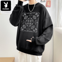 Playboy spring autumn mens T-shirt 2021 New loose tide ins long sleeve sweater round neck coat base shirt