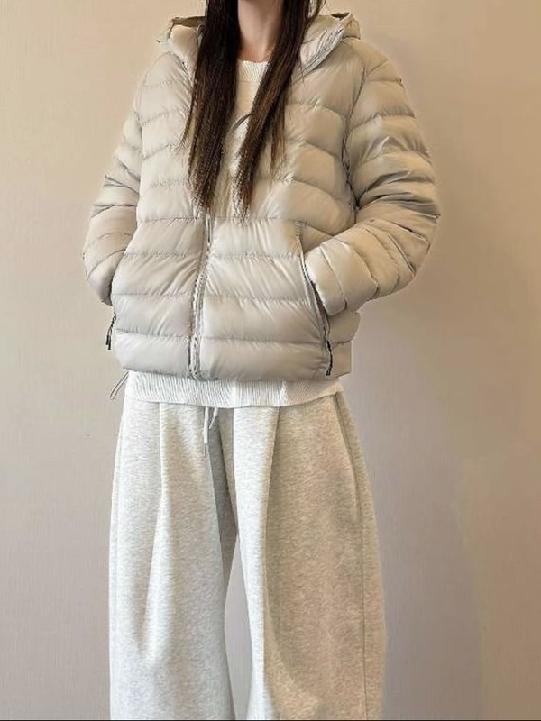 Sanqi 26Aw【New National Standard 90 White Duck down Ribbed down Jacket】Couple's Hooded Warm Versatile Casual Jacket Sanqi 26Aw【New National Standard 90 White Duck down Ribbed down Jacket】Couple's Hooded Warm Versatile Casual Jacket