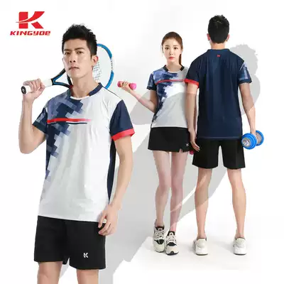 Korean badminton clothes men's and women's suits summer short-sleeved sportswear table tennis clothes quick-drying game jersey custom printing