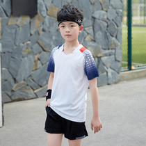 2021 new children's badminton suit short men's and women's sleeve children's clothing summer quick dry sportswear custom printing