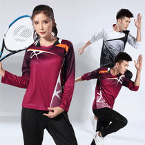 2021 autumn and winter new badminton suit men's and women's long sleeve sportswear competition jersey air volleyball suit customization