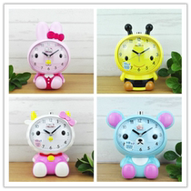 Kangba bedside student cartoon alarm clock creative luminous mute cute children can talk voice small noise table