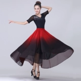 Практика, костюм, шифоновая длинная юбка, градиент