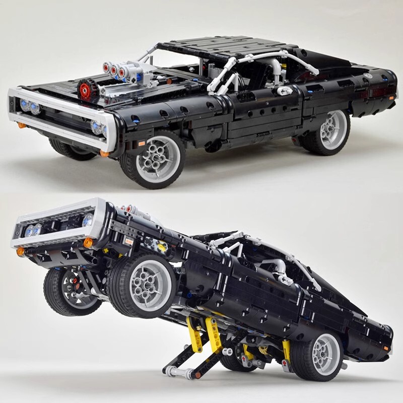 Fast and Furious Puzzle Building Block Dodge Charger Muscle Car Chinese Building Block Car Assembly Toy 42111